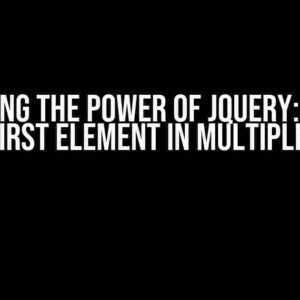 Unlocking the Power of jQuery: Getting the First Element in Multiple Divs